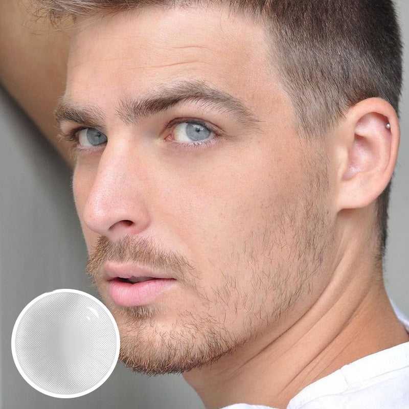 Modelo con lentillas gris cristal Ice Gray - LookPerfect