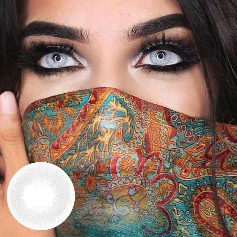 Lentillas gris natural para ojos oscuros - LookPerfect